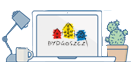 ikona komputera z logiem miasta Bydgoszczy na ekranie