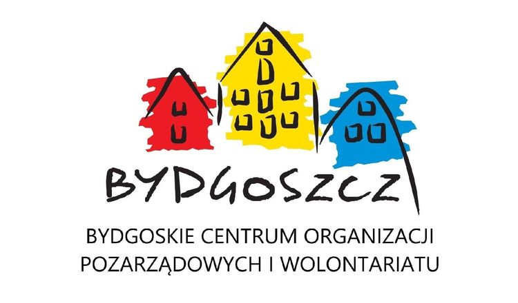 Logo Mista Bydgoszczy z napisem "Bydgoskie Centrum Organizacji Pozarządowych i Wolontariatu"